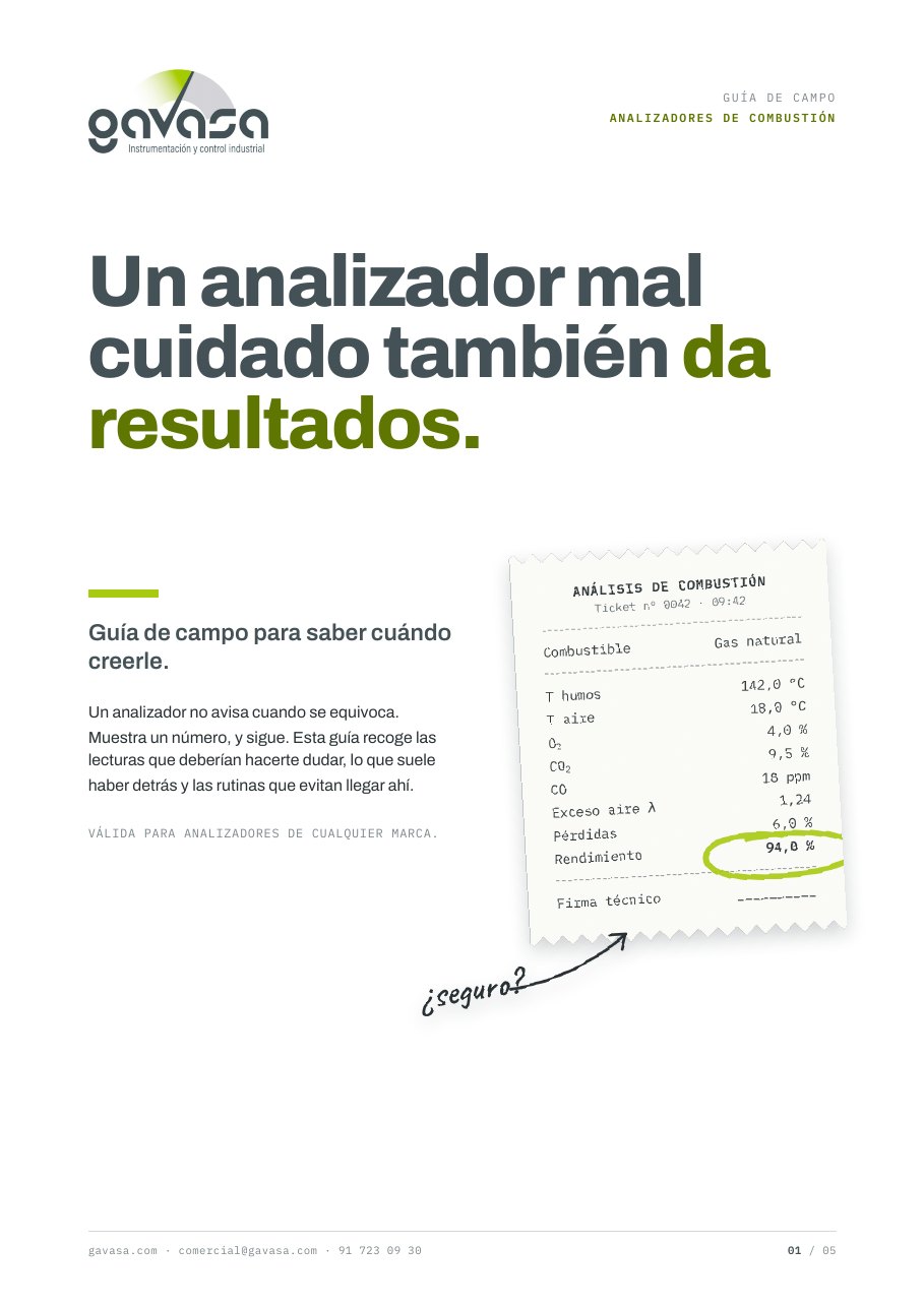 Portada de la guía de analizadores de combustión